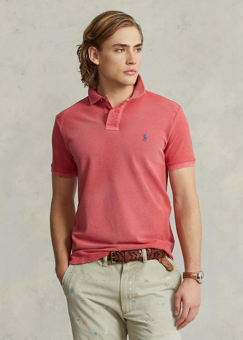 Poleras Polo Polo Ralph Lauren Hombre Classic Fit Mended Mesh Chile Rojas VJBPU-2359